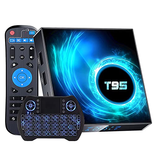 Easytone Android Tv Box 10.0, T95 Android Tv Box 2Gb Ram 16Gb Rom H616 Quad-Core Cpu 2.4/5Ghz Wifi Ethernet Bt 4.0 4K/6K Tv Box H.265 Decoding Smart Tv Box Android With Mini Wireless Keyboard #TOP7