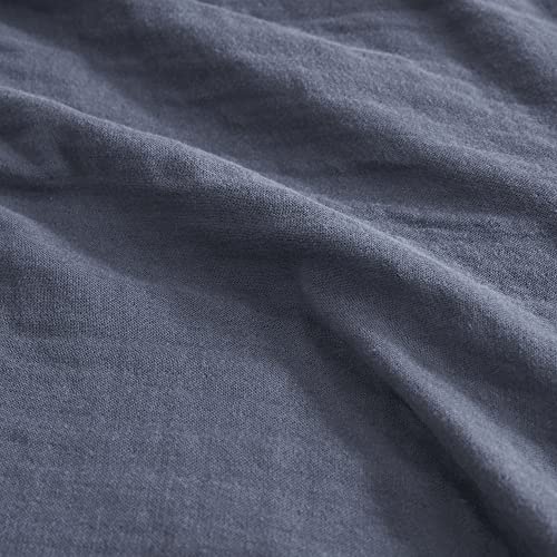 Image of Madison Park Gauze Cotton King Blanket Lightweight for Summer, Blue | Ultra Soft, Breathable Fabric for Sofa, Couch, Farmhouse, OEKO-TEX Certified, Cozy & Lofty for Bed Cover
