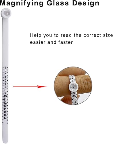 Miniatura 3 de NOVIIML - Herramienta de medición de anillo, medidor de tamaño de anillo reutilizable para dedos, herramienta de tamaño de joyería, 1-17 de EE. UU.