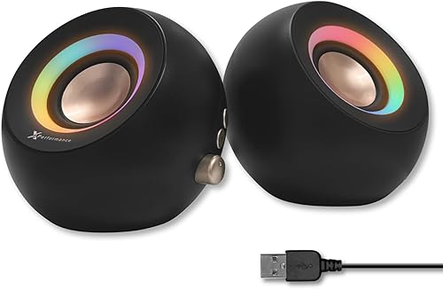 Miniatura 9 de X9 Performance Altavoces de computadora rosa para PC de escritorio con iluminación RGB, Bluetooth, USB y AUX - Conexión de triple modo,