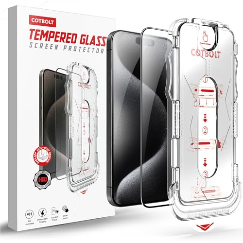 Image of Tempered Glass for iPhone 15 Pro Max Screen Protector [Military Grade Shatterproof & Longest Durable] Screen Protector iPhone 15 Pro Max Tempered Glass Full Coverage