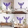 Angel Silhouette with Delicate Wings Engraving Stickers 54.6x55cm Art Mural Painting DarkBlue #1