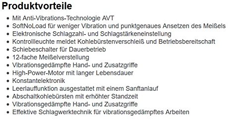 Makita Stemmhammer für SDS-MAX 1,300 W, HM1111C, Blau, Silber, 19 x 550 mm – Bild 4