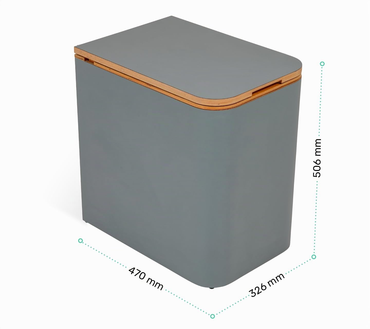 TROBOLO SilvaBloem – Trockentrenntoilette aus Holz – Komposttoilette ohne Chemie & Wasser – Ideal für Gartenhaus, Van & Tiny House – Geruchlose Trenntoilette kompatibel mit Abluftsystem (Grau)