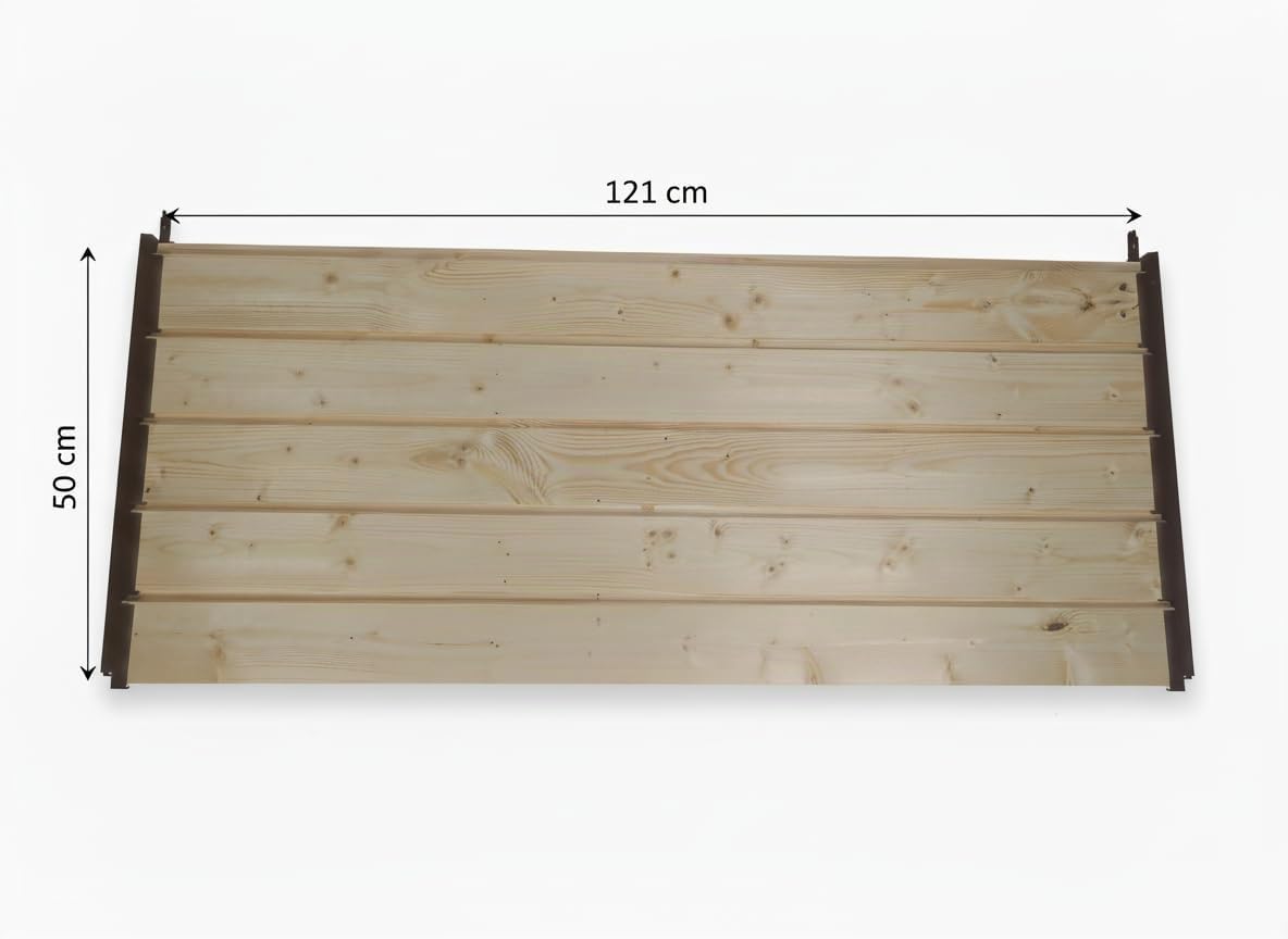 Pergola à lamelles, avec 1 kit de lamelles en plastique et 5 poutres de support en bois d'épicéa partiellement séché, système de protection solaire résistant aux intempéries, pour terrasse et jardin