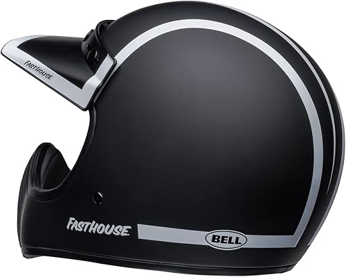 Miniatura 5 de Bell Moto-3 FH Old Road - Casco de motocicleta unisex para adultos, color negro mateblanco brillanteblanco, XL