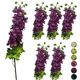 Lily Garden 6 Stems 31" Artificial Delphinium Ajacis Silk Flowers (Purple)