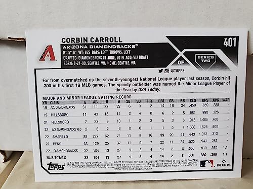 Corbin Carroll 2023 Topps Series 2#401 Base Rookie Card Rc #TOP1