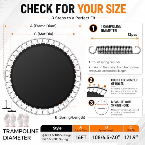 Lewtemi Trampoline Mat Replacement Only Fits 16ft Frame with 108 Rings by Lewtemi - Used condition - Image 2
