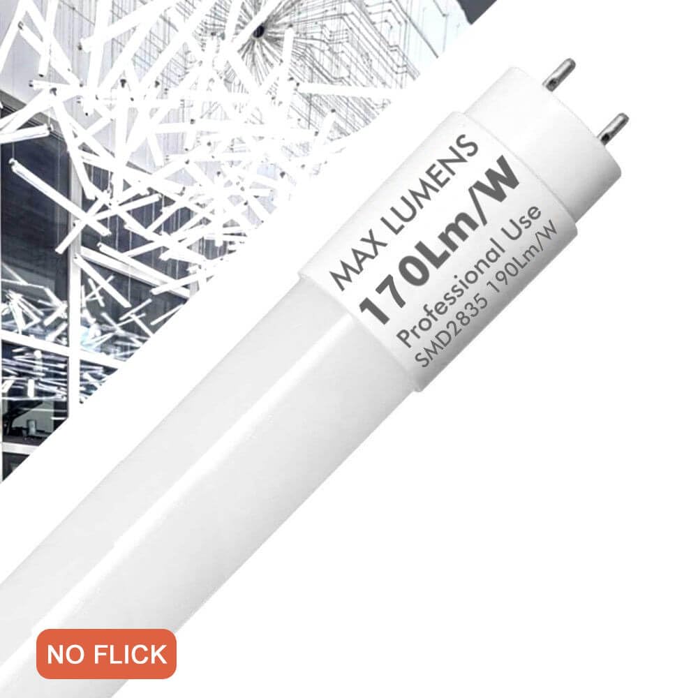 FactorLED Pack x10 Tubo LED 150cm Cristal 25W, SMD2845, Standard T8, 170 Lm/W, 4250Lm, NO FLICK, Bajo consumo y Alta luminosidad (Blanco Frío (5700k))
