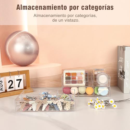 JessLab Organizador Acrílico para Cajón, Caja de Almacenaje Transparente, Organizador de Maquillaje Duradero y Elegante para Tocador, Labiales, Brochas, Joyería (2 Pack) - imagen 4