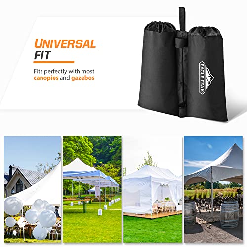 Image of EAGLE PEAK Weight Bags for Pop up Canopy Outdoor Shelter, Gazebo Instant Shade Leg Canopy Weights, Sand Bags, Pack of 4