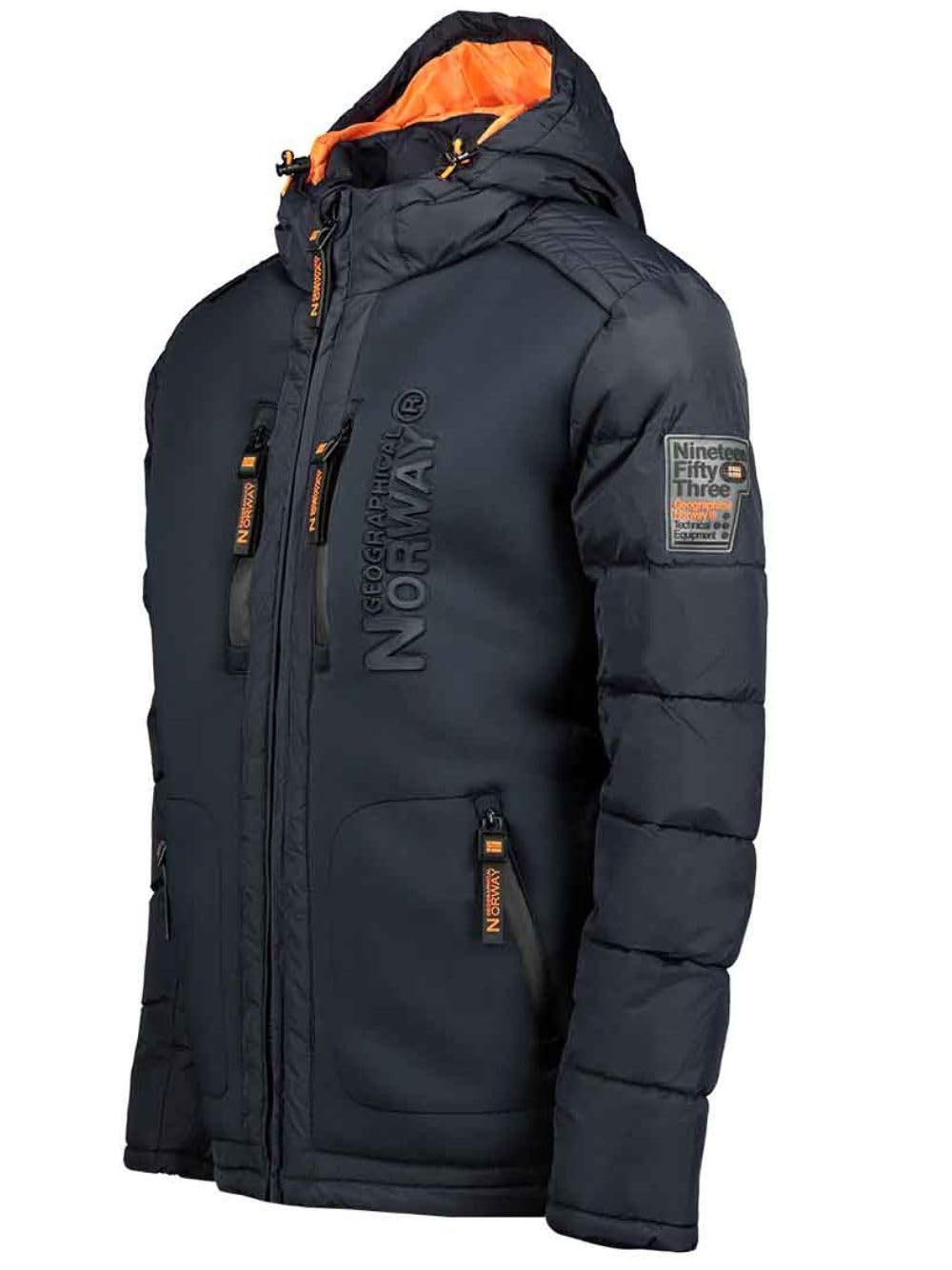 Geographical Norway Chaqueta acolchada de invierno para hombre, anorak con capucha, tallas S-7XL