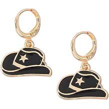 Enamel Western Cowgirl Hat Earrings Cowgboy Dangle Drop earrings
