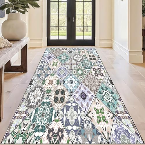 Alfombra pasillo larga de 110x120 cm lavable y antideslizante de pelo corto para cocina 3