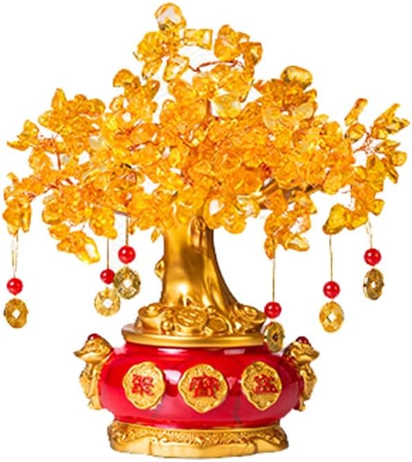 Crystal Bonsai Tree Natural Crystal Tree Joe Classic Wealth Tree Lucky Decorations Home Living Room Good Luck Feng Shui Bonsai 11.0 inch