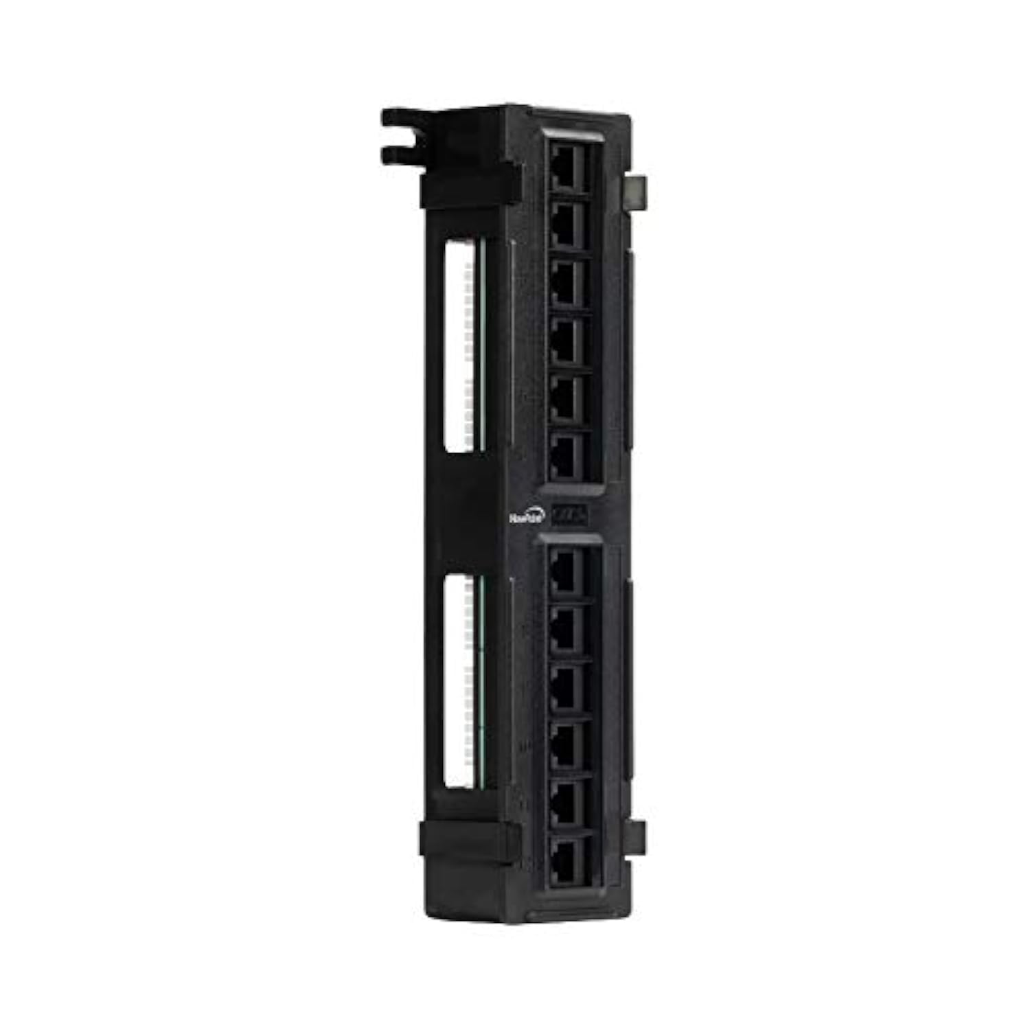 NavePoint 12-Port Cat5E UTP Unsheilded Mini Patch Panel with Wallmount Bracket Included Black
