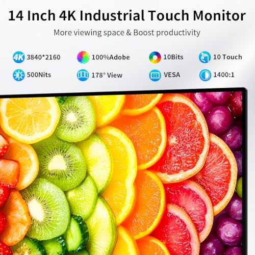 Image of 4K Touchscreen Monitor 14 Inch for Kiosk POS HMI Automation