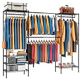 【Stand Appendiabiti per Organizzare il tuo Guardaroba】Questo è un appendiabiti multifunzionale,Con una lunghezza regolabile da 60cm a 100cm pollici nella fila centrale e una dimensione totale di (178-228cm) L x 35 W x 181H, questo supporto per abiti può sostenere fino a 362kg di peso.