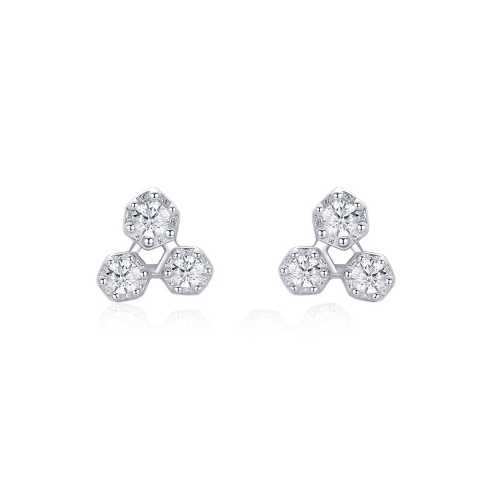 Kolczyki na sztyfcie z białego złota próby 750 585 375, damskie kolczyki damskie, proste geometryczne wzornictwo, okrągłe kolczyki na sztyfcie Moissanite, prawdziwa biżuteria ślubna, dla panny