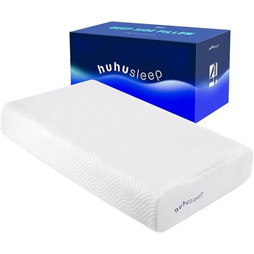 Cube Pillow for Side Sleeper with Firm Layer, Cooling Memory Foam Pillows with Two Side Four Types of Softness for Neck and Shoulder Pain, 24"x12"x4"