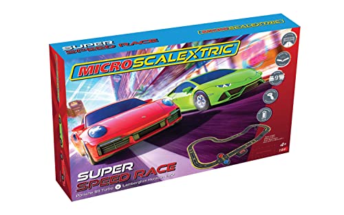 Micro Scalextric Super Speed Race 1:64 Battery Powered Slot Car Race Track Set G1178T #TOP2