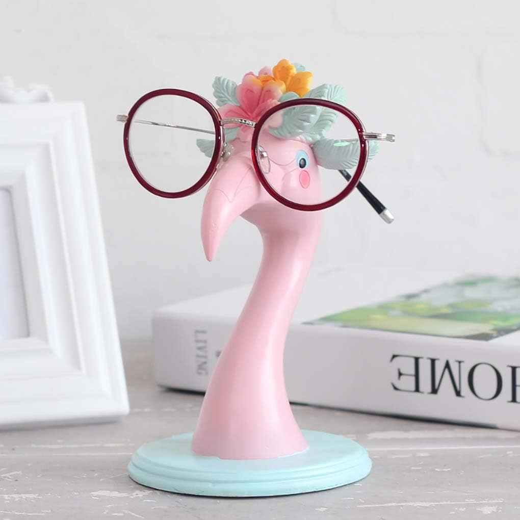 Fun Eyeglass Holder Display Stands - Home Office Decorative Glasses Accessories (Pink Flamingo)