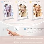 COOLJEEN Vanity Mirror with Lights, 9 Led Bulbs Lighted Makeup Mirror with Detachable 10X Magnification Mirror, Hollywood Mirror 3 Color Lights Tabletop Makeup Mirror, 360°Rotation - Image 3