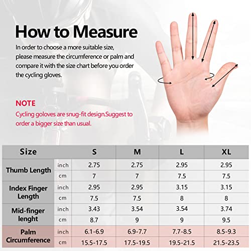 Nicewin Cycling Bike Gloves Men Women, Padded Anti-Slip Mountain Bike Gloves, Touch Screen Full Finger Road Bicycle Biking Gloves (A Black, L) #TOP5