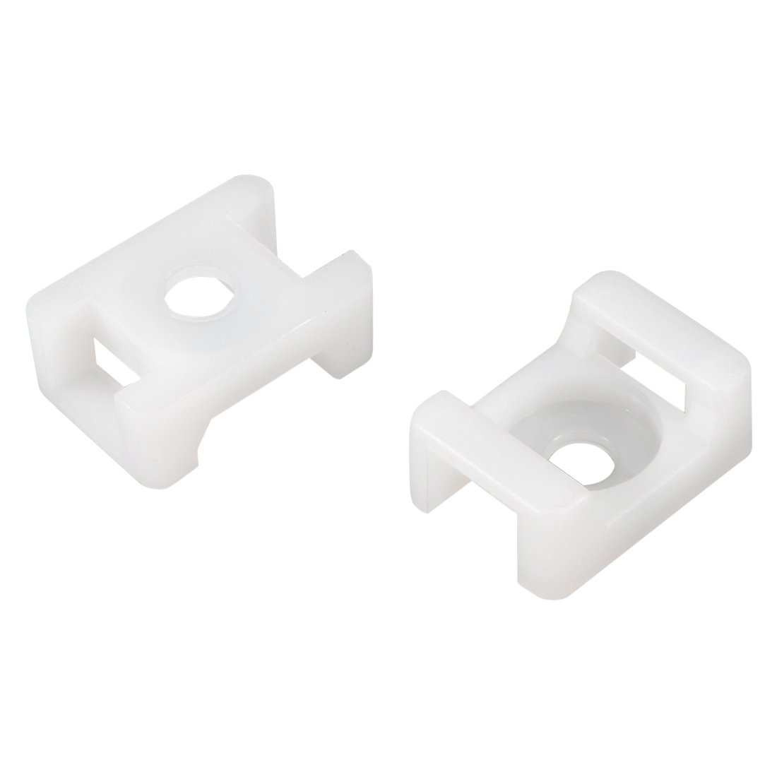 uxcell Cable Tie Mount Base Saddle Type Wire Holder Nylon 9mm Hole Width White 100Pcs-image-39