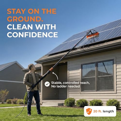 Image of Briliantwerk Solar Panel Cleaning Brush 20 ft Extension Pole