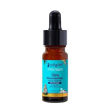 Pilgrim 10% Niacinamide Face Serum For Acne Marks 10ml | Fades Blemishes & Dark Spots | Oil Control | Brightens & Evens Skin Tone | All Skin Types | Women & Men - image, photos