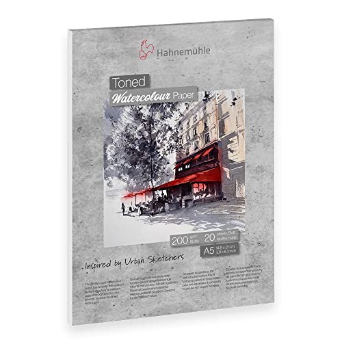 Bloc Watercolor Toned Gris A5 de 200g y 20 hojas para bocetos