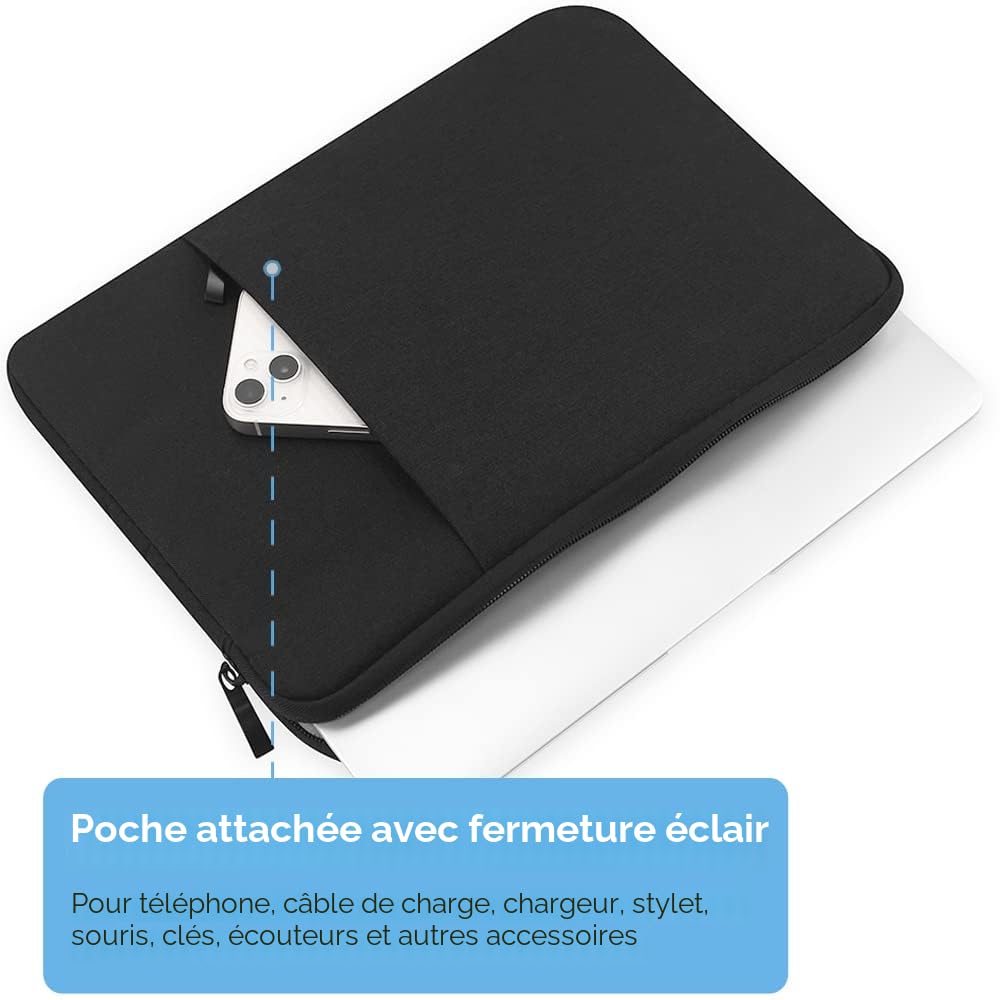 ProElife Housse 15 Pouces pour MacBook Air 15 Pouces M5 M4 M3 M2 (2026-2023) A3448/A3241/A3114/A2941, Sac résistant à l'eau, Transport et Voyage (Noir)