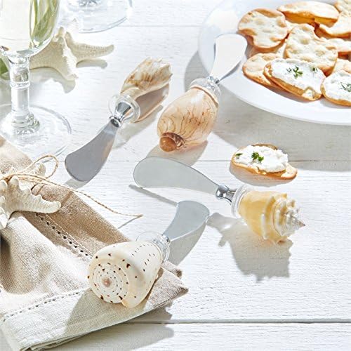 Two's Company Genuine Sea Shell Spreader Knives - Set of 4