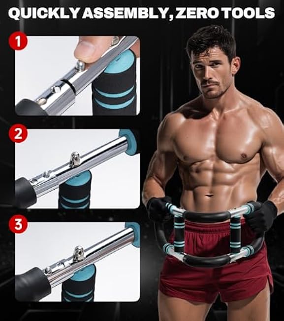 2025 Pro Twister Arm Trainer - 40-100lb Gorilla Bar for Men, Adjustable Chest Workout Equipment & Forearm Strengthener, Multi-Directional Muscle Trainer, Portable Spring Resistance for Home & Gym