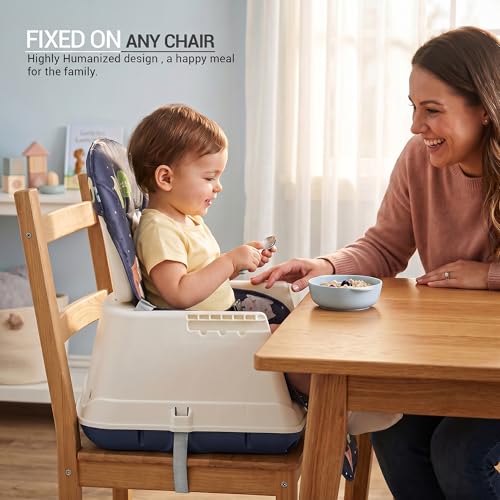 Image of Baybee 4 in 1 Convertible High Chair for Kids | Foldable Baby Feeding Chair with Safety Harness, Adjustable Tray, Booster Seat | Easy to Clean, Portable Dining Chair (Navy Blue)