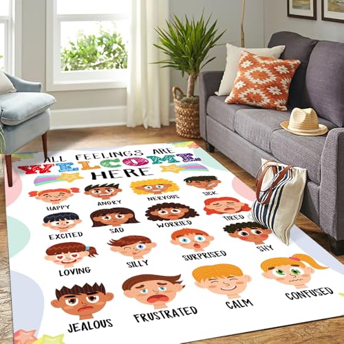 Calming Corner Classroom Rug with Feelings Chart