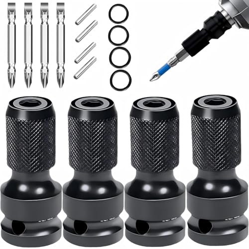 Adaptateur de douille à queue hexagonale 1/4" conversion 1/2" porte-embout clé à chocs - 2
