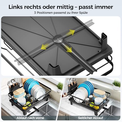 Urackify Abtropfgestell, Schwarz – Ansicht 6