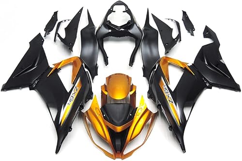 Ajuste para Kawasaki Ninja ZX6R 636 2013 2014 2015 2016 2017 2018 Oro Negro Carenado Kit de Inyección Carrocería
