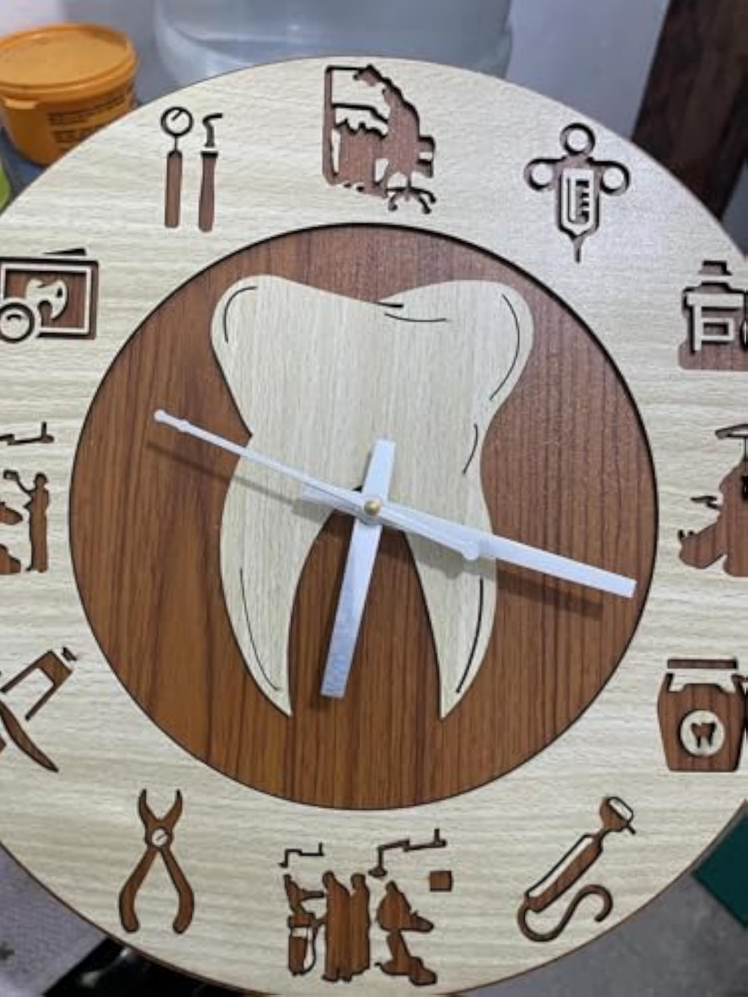 Dentist Timepiece - Analog Wood Elegant Wall Clock
