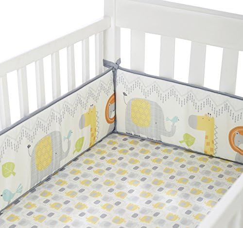 Cuddletime Globetrotter Crib Bumper, Gray