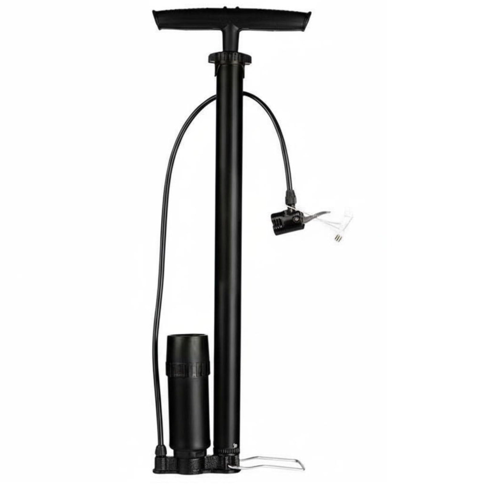 MERISHOPP Portable Tire Inflator Multi-Function Bike and Sports Pump High Pressure Gauge Floor Pump Long-Lasting for Roadside Emergency, Black, Long Hp W Gauge-image-42
