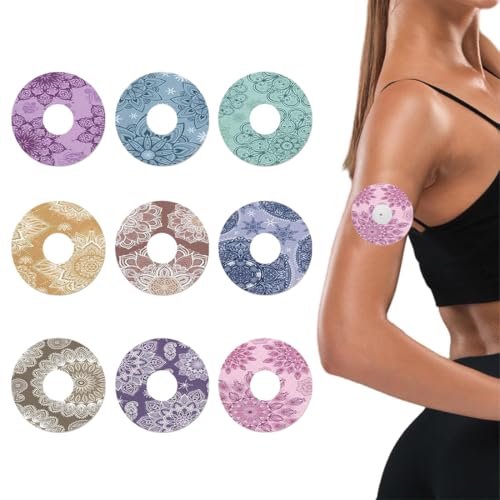 9 Piezas Protector Sensor Libre 2, Parches para Sensor Libre 2 Impermeables Hipoalergenicos y Transpirables - Protector Medidor de Glucosa Brazo Resistente al Agua(No funciona con Libre 3)(1)