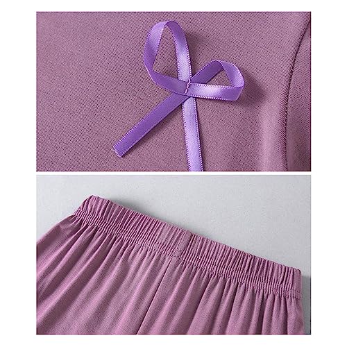 Baby Sl𝐞eper Kids Girls' 2-Piece 𝐏ajama Set Cotton Solid Wooden Ear Edge Long Sleeve 𝐏js Sl𝐞epwear Loung𝐞wear2