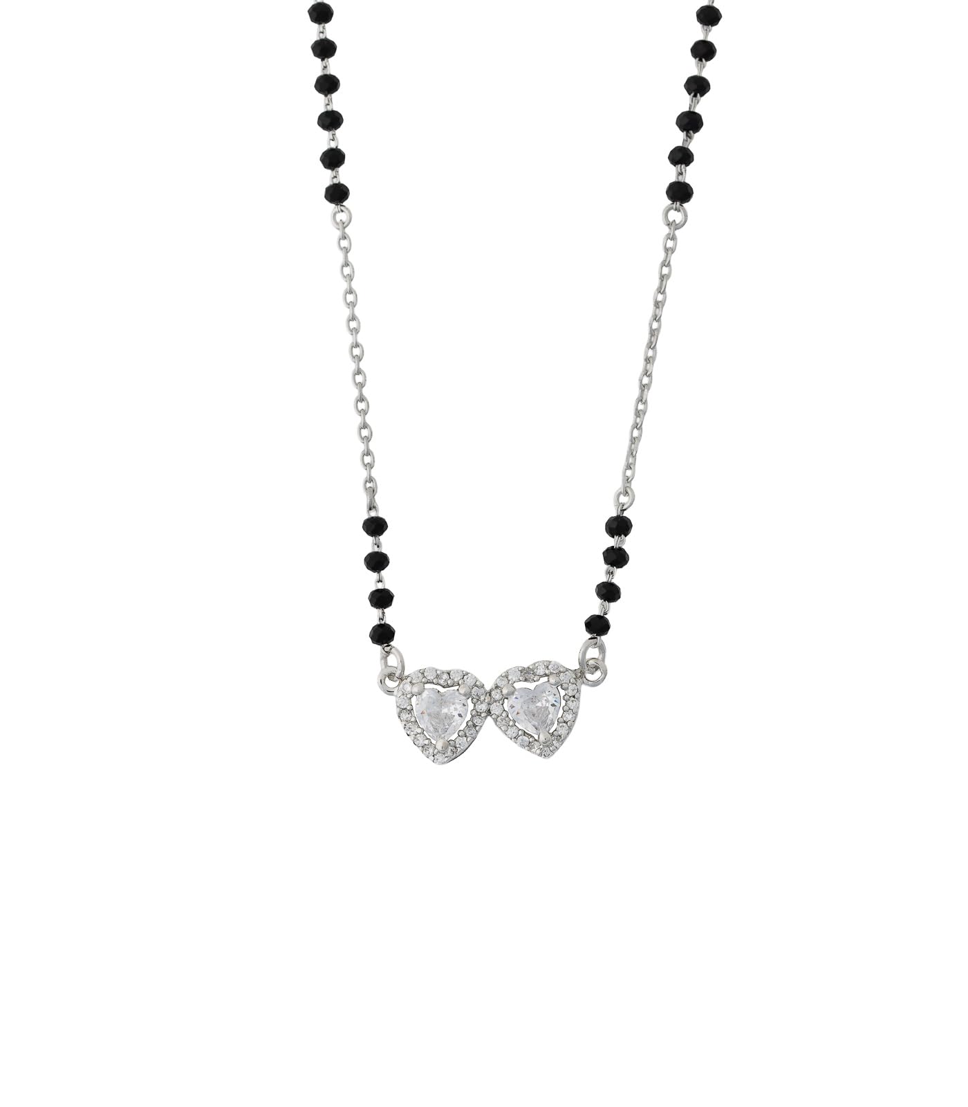 925 Sterling Silver | Dual Heart Mangalsutra | Gift for Wife & Women | With Certificate of Authenticity and 925 Stamp-image-8