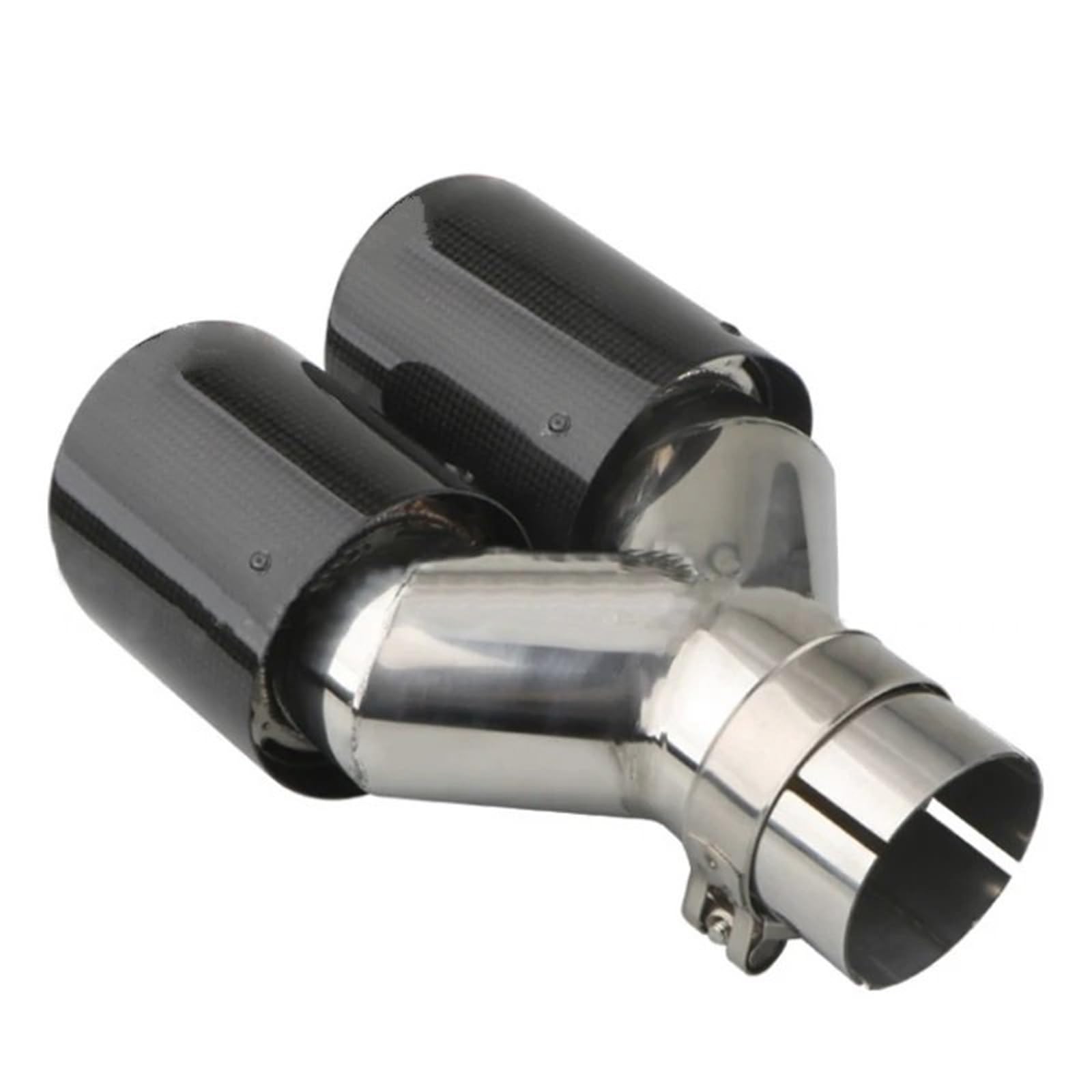 Car Silencer Uniwersalna końcówka rury wydechowej ze stali nierdzewnej importowana z podwójnego tylnego tłumika, włókna węglowego, wydechu samochodu(1pc right)