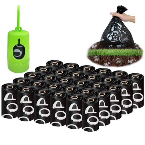 Biodegradable Dog Poop Bags 450-Count - ASTM D6400 & EN 13432 Compliant certified eco-friendly, extra-thick leak-proof compostable poop bags, 30 rolls with dispenser
