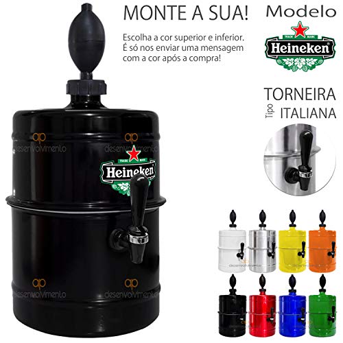 Chopeira Doméstica Torre 5,1 Lt Hnkn Preta Torneira Tipo Italiana